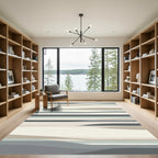 Neutral Tonal Landscape Stripe Rug