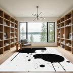 Monochromatic Abstract Drips Circles Rug