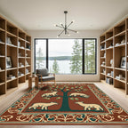 Tapestry Bear Tree Life Border Rug