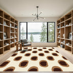 Brown And Cream Abstract Spot Rug