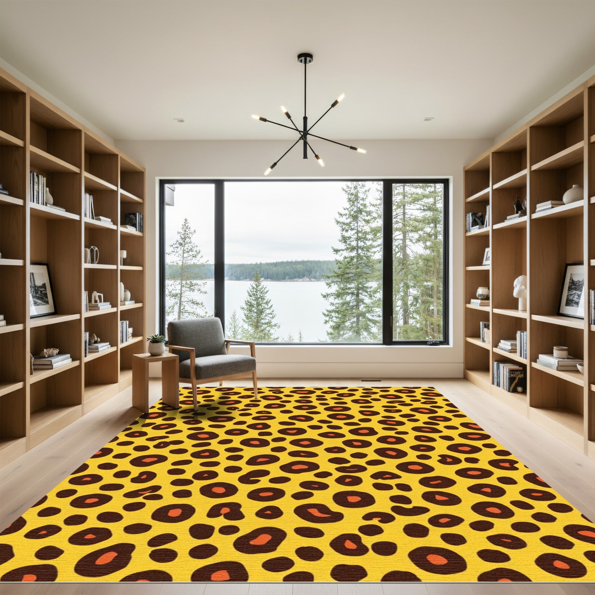 Bold Yellow Leopard Spots Rug