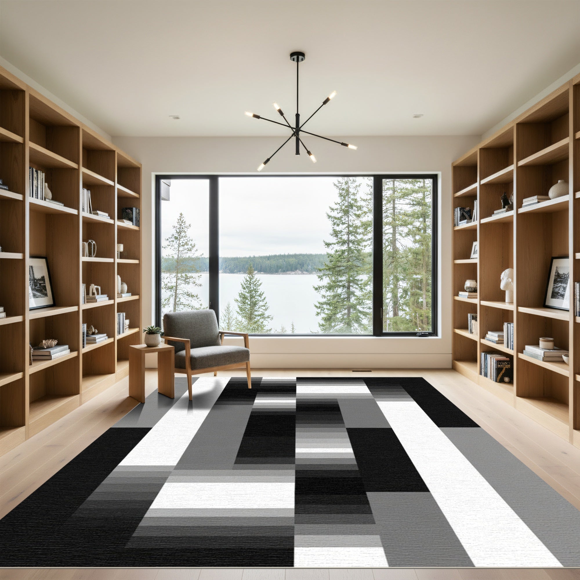 Monochromatic Geometric Block Arrangement Rug