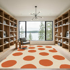 Terracotta Circles On Cream Background Rug