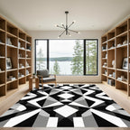 Monochromatic Geometric Illusion Rug