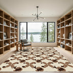 Brown and Cream Abstract X Motif Rug