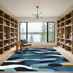 Abstract Marine Organic Waves Rug
