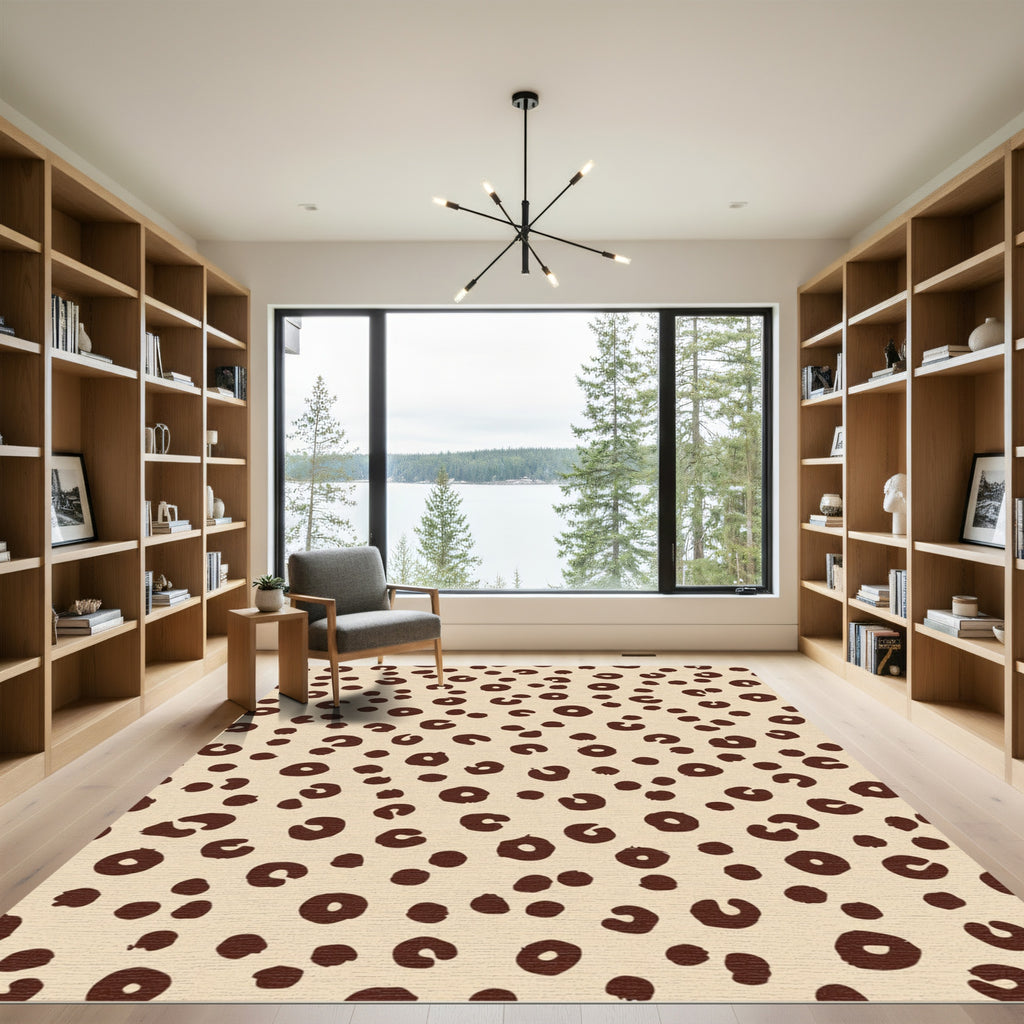 Brown Leopard Spot Splash Rug
