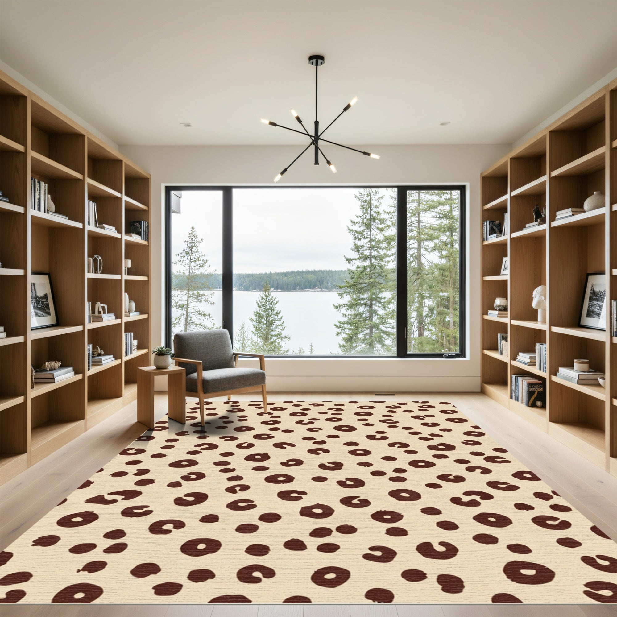 Brown Leopard Spot Splash Rug
