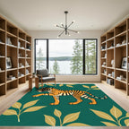 Emerald Tiger Forest Foliage Rug
