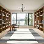 Monochrome Striped Modern Abstract Rug