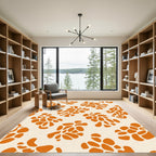 Orange Organic Cluster Spatter Rug