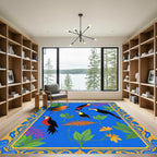 Vibrant Toucans Botanical Garden Rug