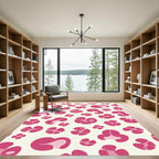 Pink Abstract Organic Shapes Rug