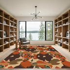 Terracotta Tan Abstract Organic Shapes Rug