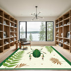 Emerald Green Beetle Foliage Accent Rug