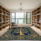 Golden Tree Of Life Border Rug