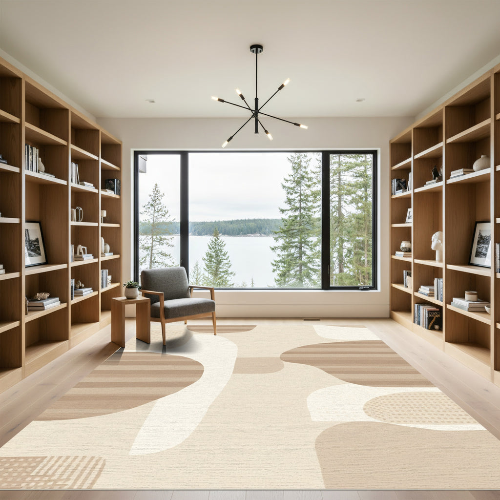 Neutral Abstract Organic Shapes Rug