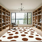 Classic Dot Pattern Cream Brown Rug