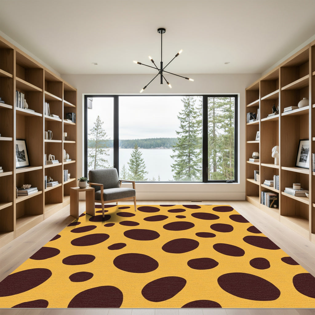 Amber Ocher Spotted Animal Print Rug