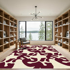 Crimson Abstract Organic Composition Rug