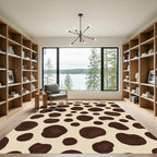 Brown and Cream Spotted Organic Shape Rug
