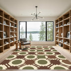 Earth Tones Mid Century Circles Rug