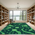 Verdant Organic Tendril Swirls Rug