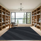 Charcoal Gray Wavy Stripe Rug