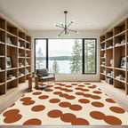 Retro Orange Circles Pattern Rug