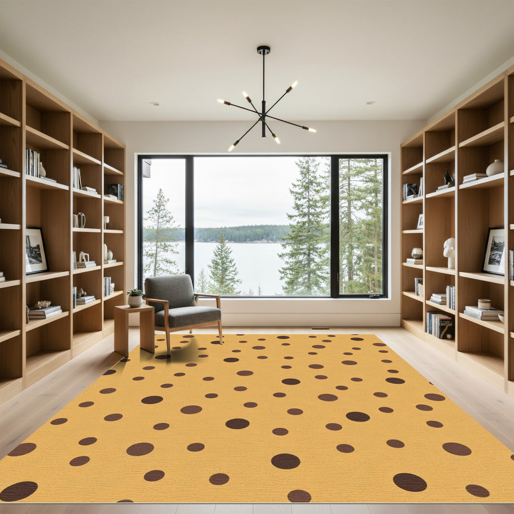 Golden Brown Polka Dot Classic Rug