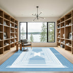 Cool Blue Gradient Square Tunnel Rug
