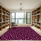 Hot Pink Black Animal Spots Rug