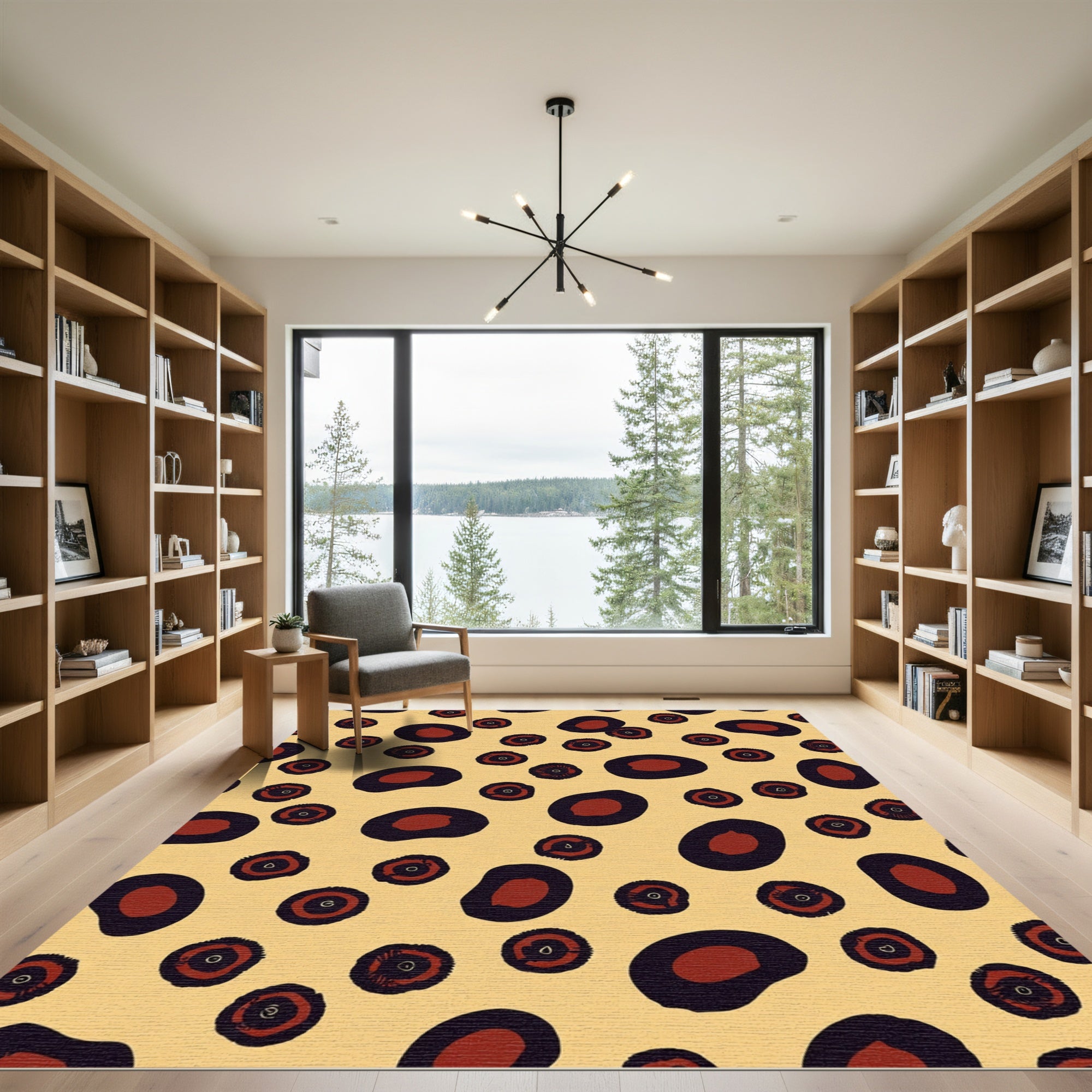 Bold Terra Cotta Spotty Bloom Rug