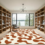 Brown Cream Organic BlobsRug Rug