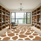 Brown White Giraffe Spot Rug