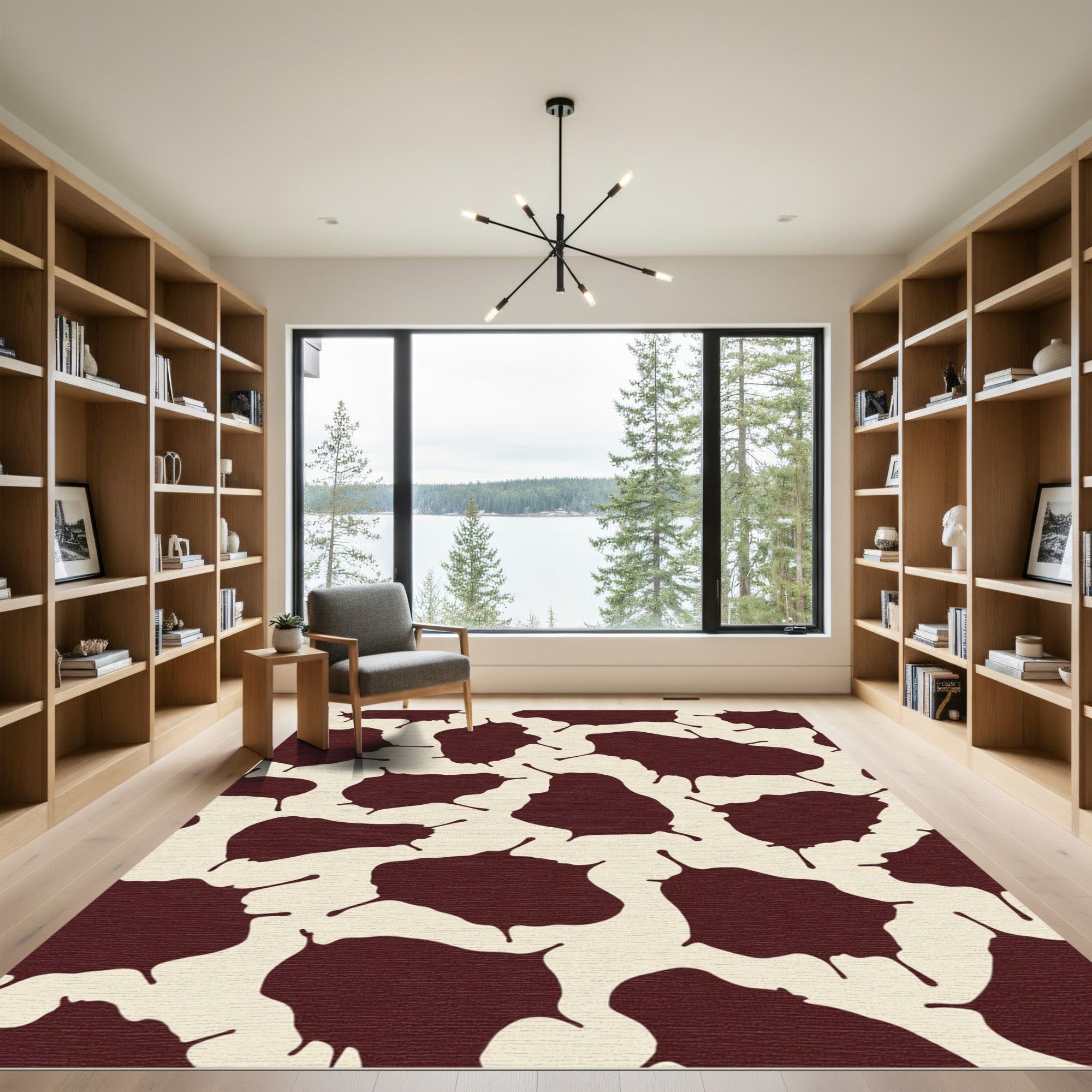 Rich Brown Droplet Spots Rug