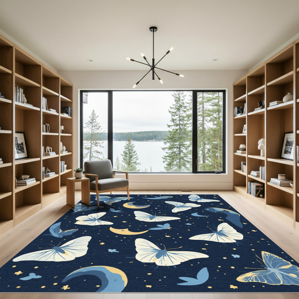 Blue Moon Butterfly Sky Rug