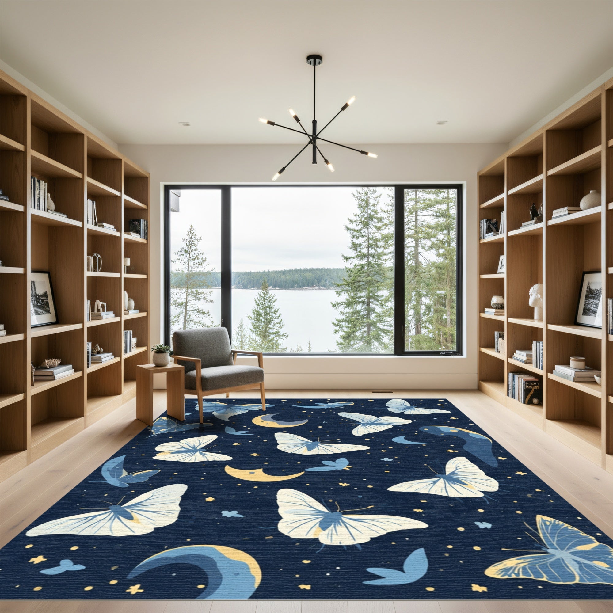 Blue Moon Butterfly Sky Rug