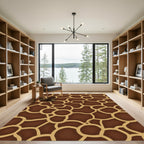 Brown Tan Organic Mosaic Rug