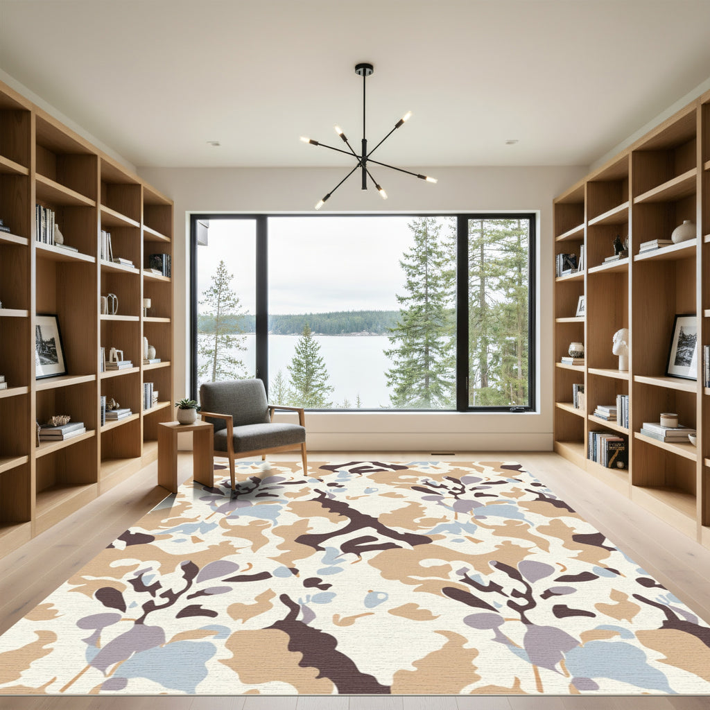 Earthy Abstract Organic Flow Rug