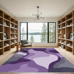 Amethyst Abstract Organic Waves Rug