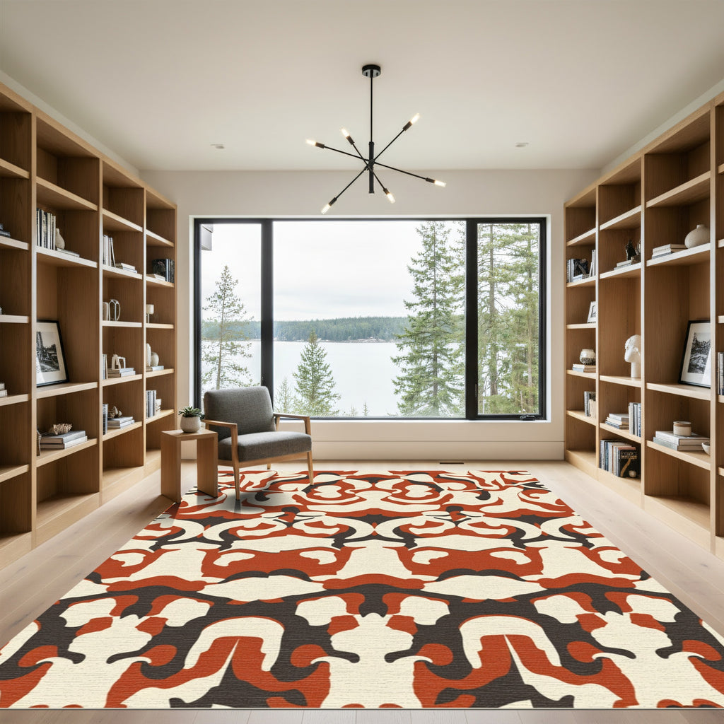 Terra Cotta Ochre Abstract Repeat Rug