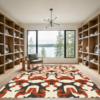 Terra Cotta Ochre Abstract Repeat Rug