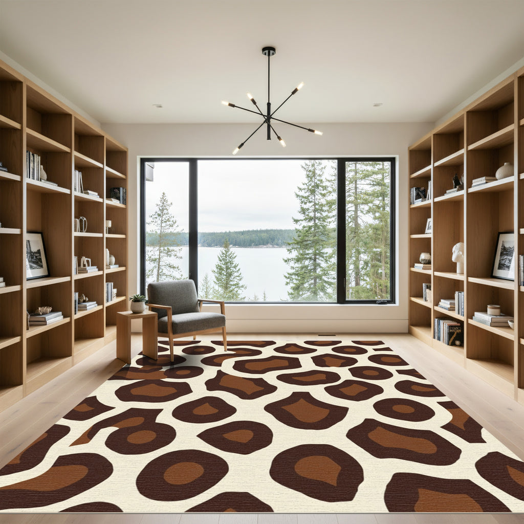 Bold Brown Giraffe Spots Rug