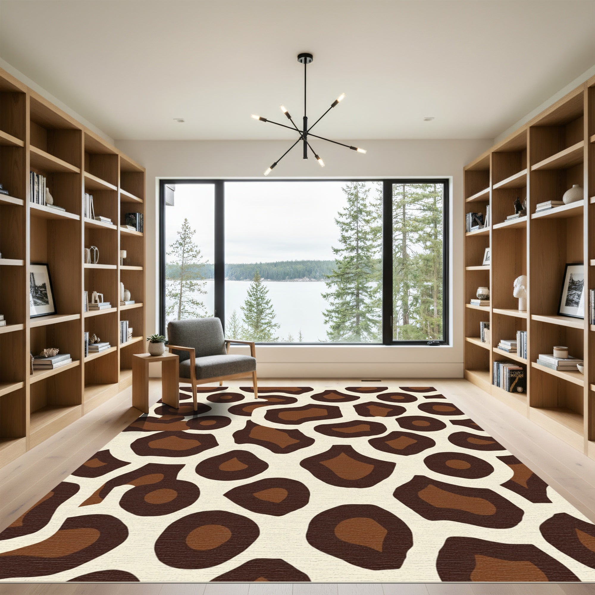 Bold Brown Giraffe Spots Rug