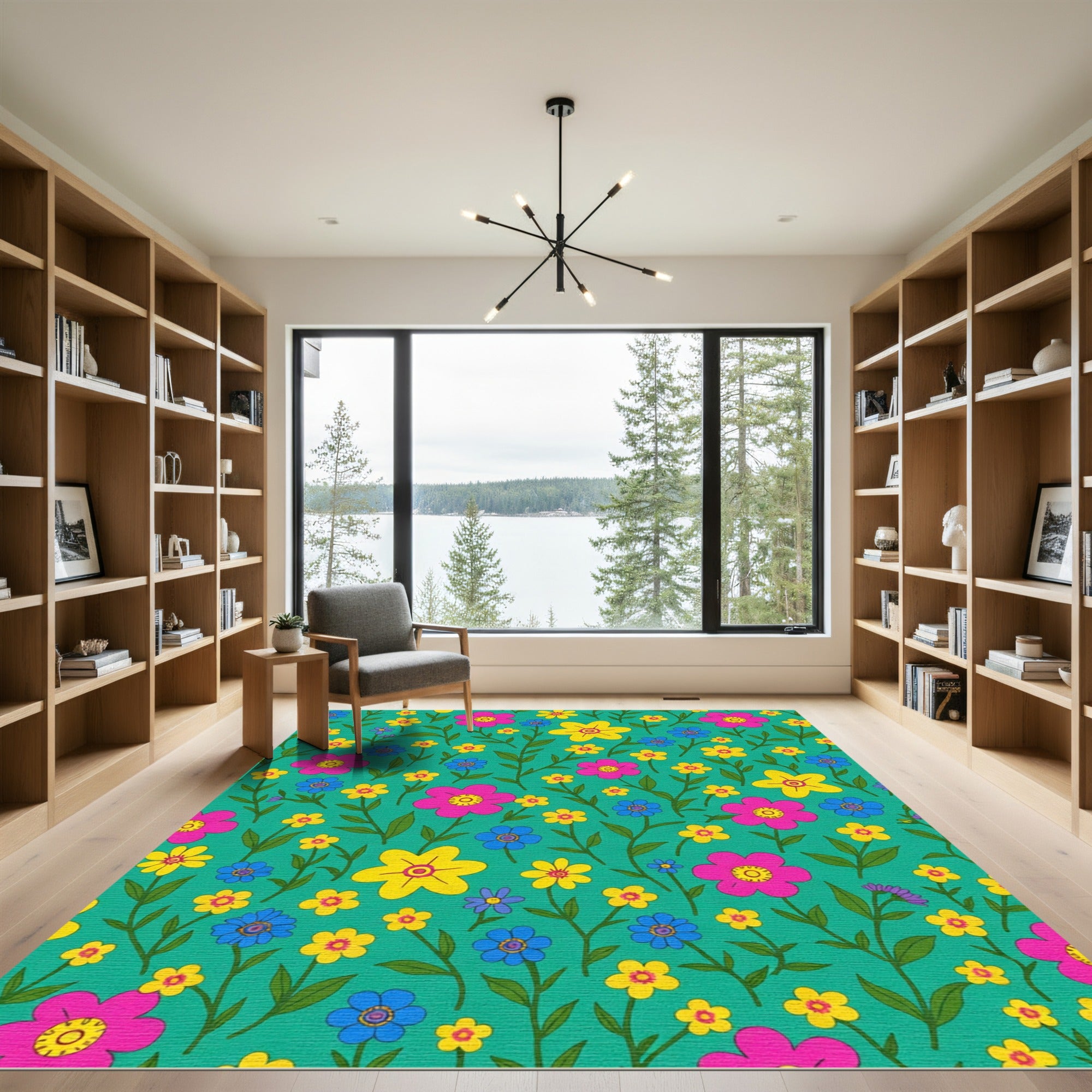 Bright Multi Color Garden Bloom Rug