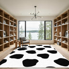 Black White Spotty Blob Rug