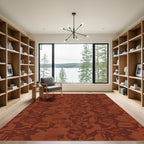 Rich Terracotta Abstract Overlapping Forms Rug