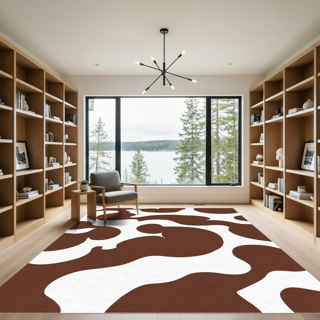 Brown White Spotted Cowhide Rug