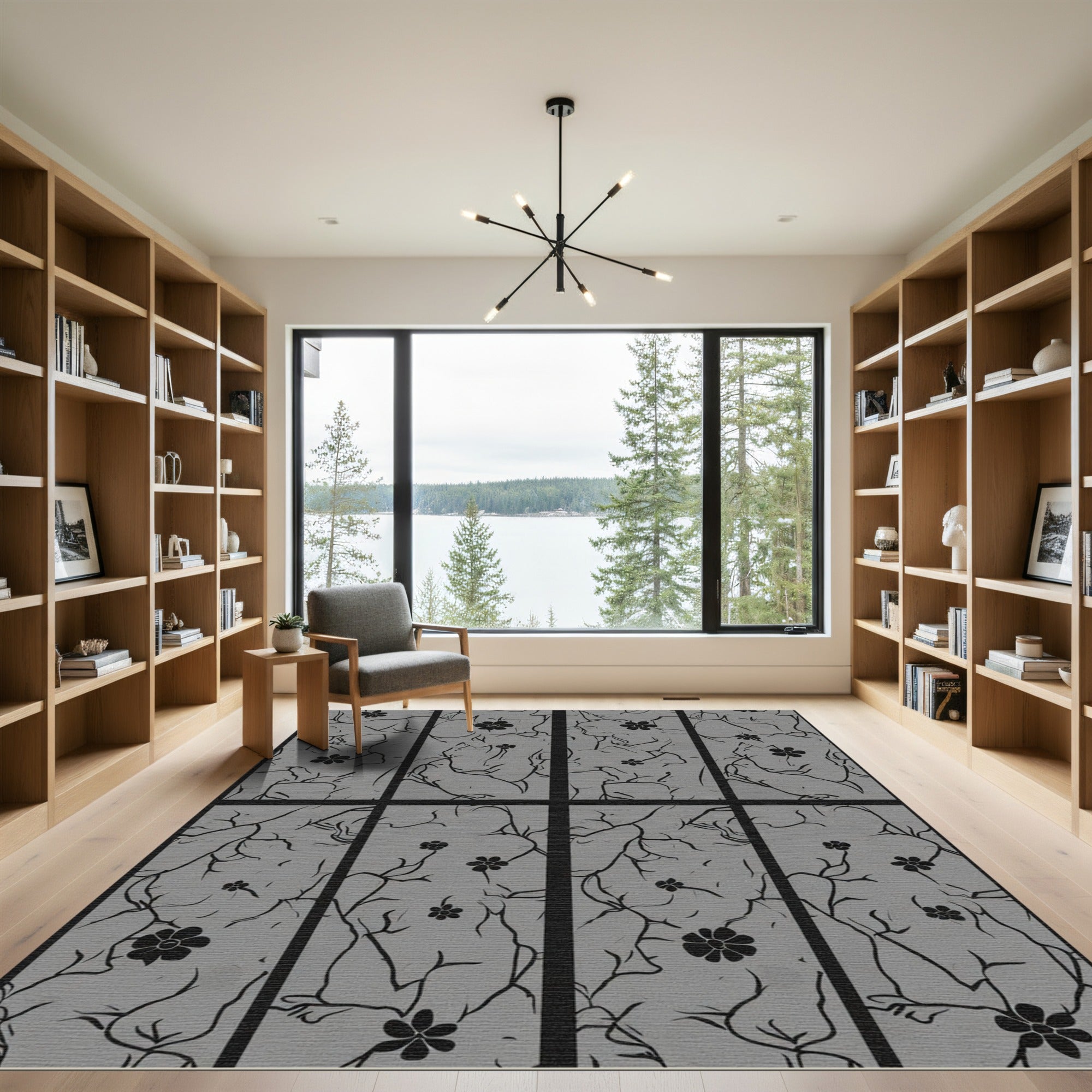 Monochromatic Blossom Branch Composition Rug